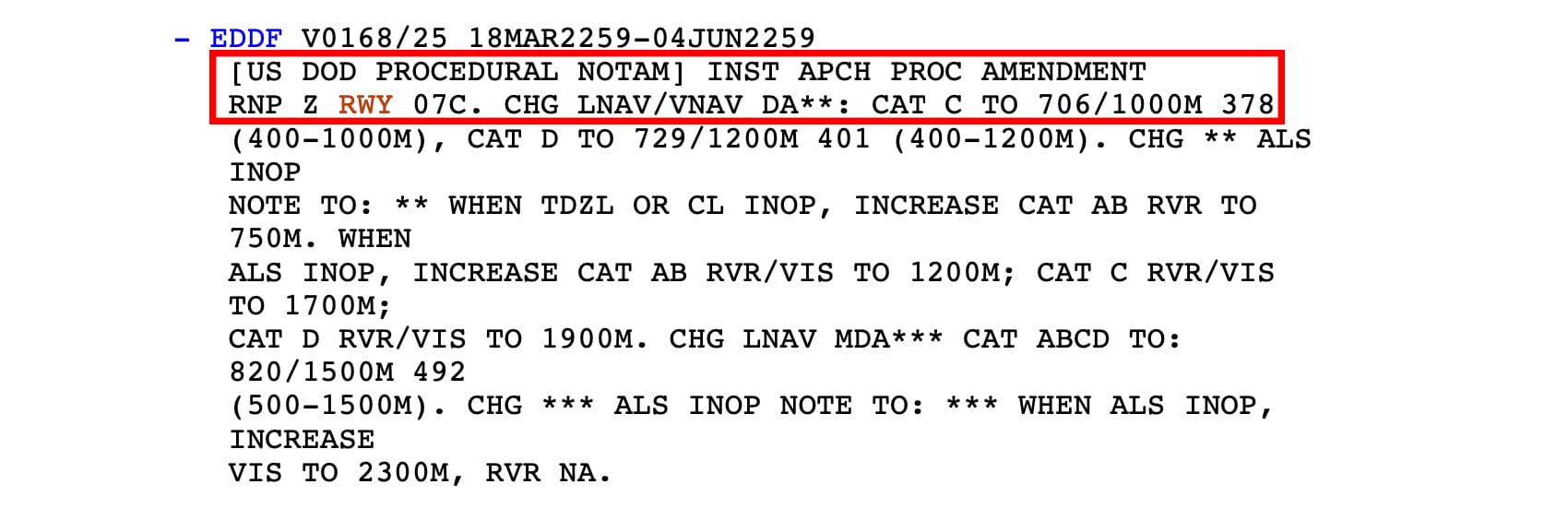 US DOD PROCEDURAL NOTAM INST APCH PROC AMENDMENT RNP Z RWY