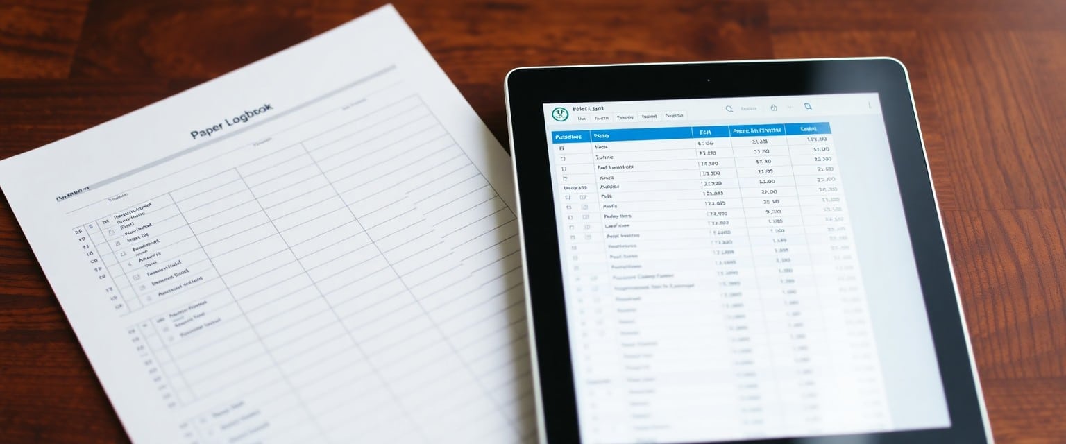 Paper vs digital pilot logbook comparison side by side