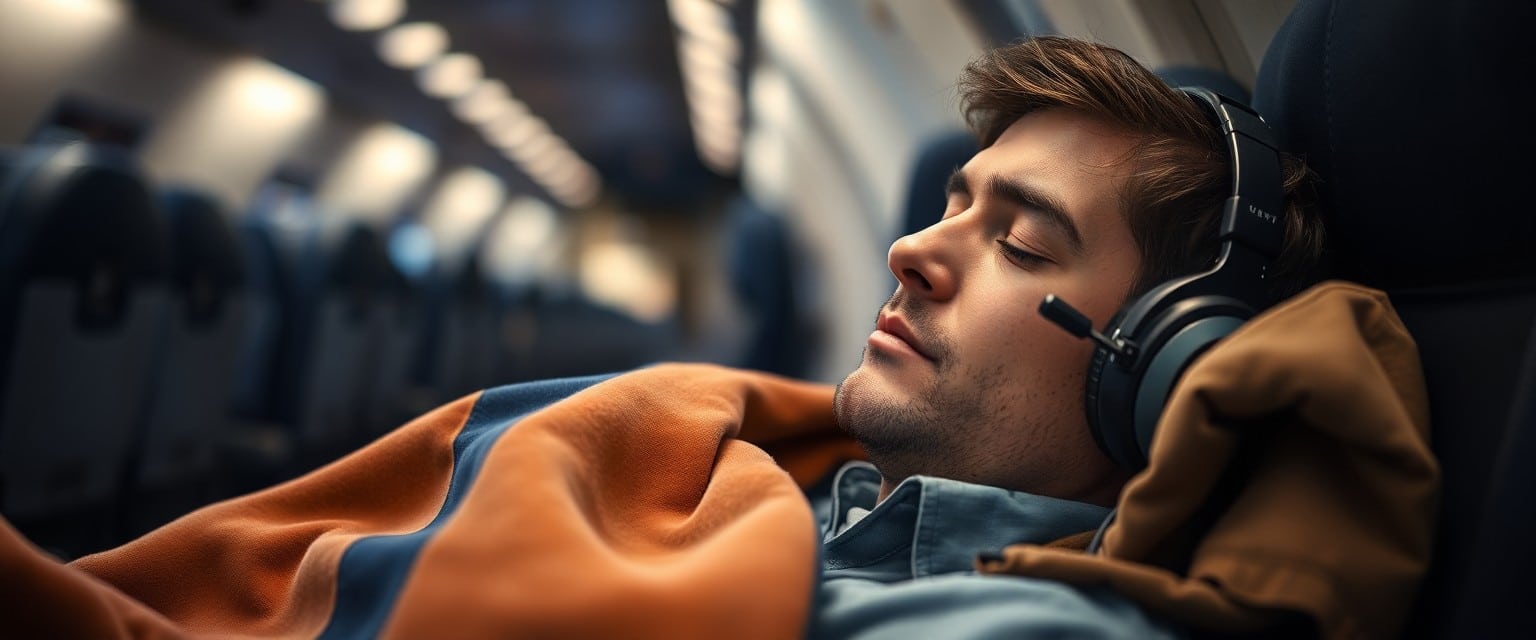 Airline pilot recovering in the designated crew rest area