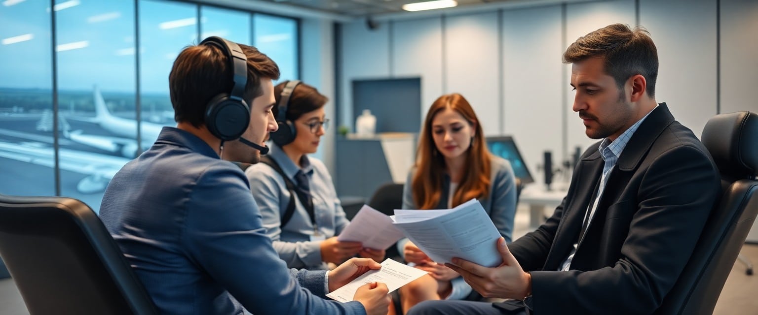 Airline recruiters conducting a technical pilot interview