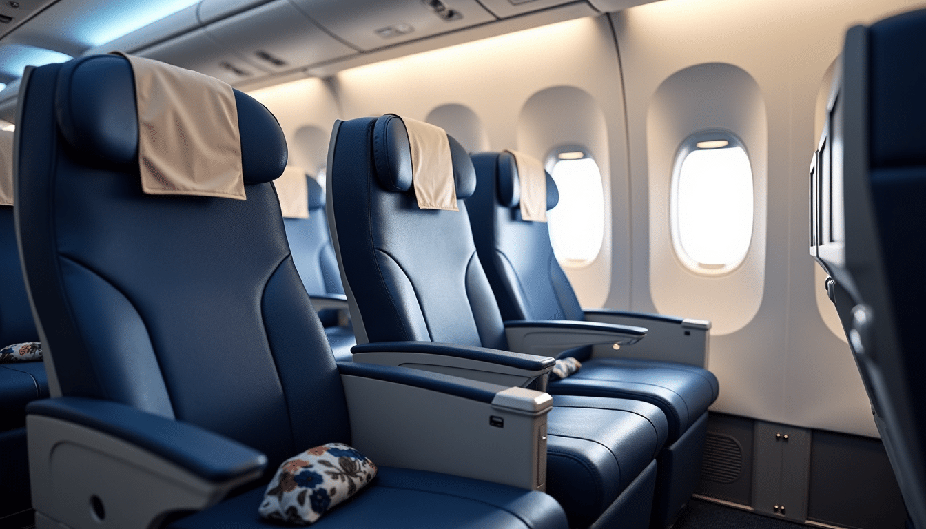 American Airlines international cabin interior showing premium seating ahead of potential Israel flights