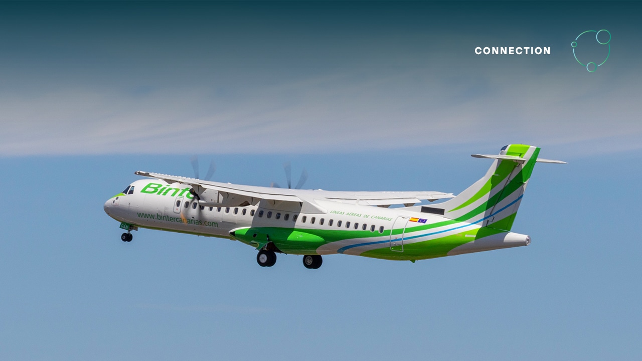 Binter Canarias ATR 72-600 turboprop aircraft in Canary Islands livery