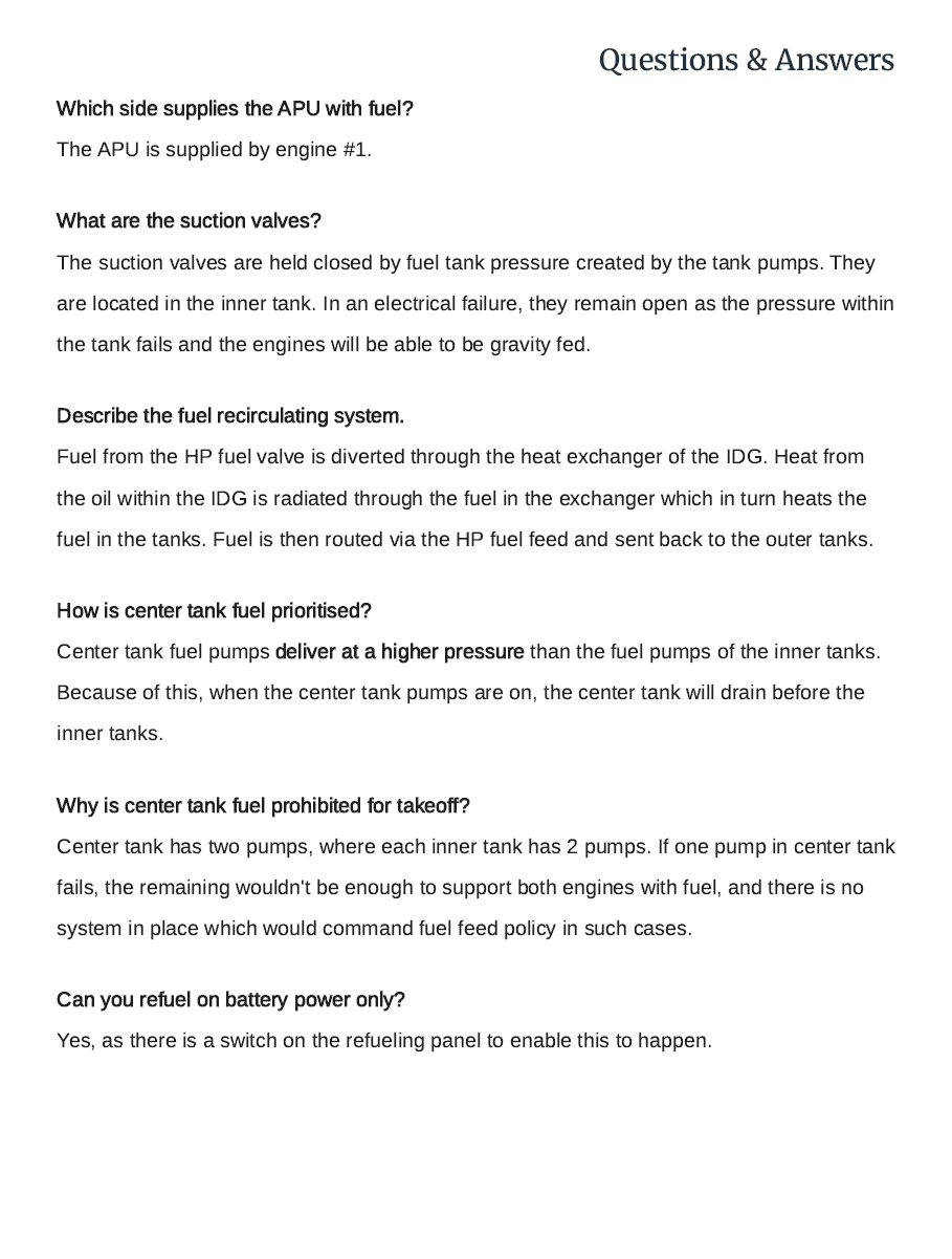 Fuel - Q&A Fuel - Q&A