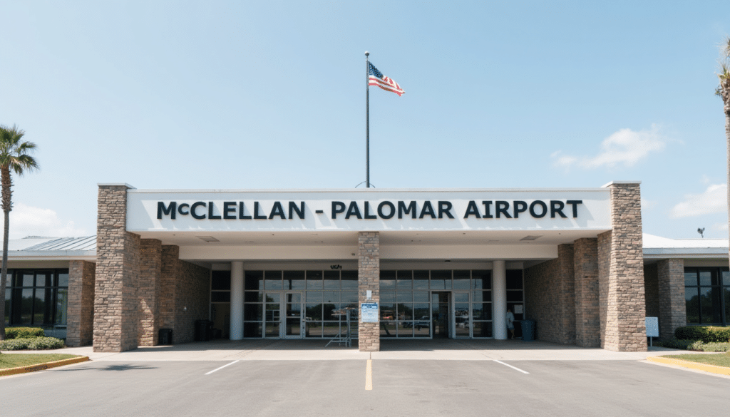 McClellan-Palomar Airport terminal in Carlsbad, California